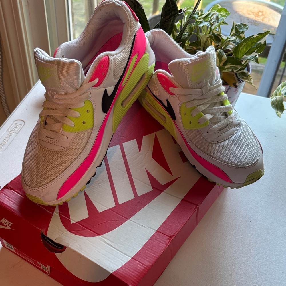 Nike Women's Air Max Sneakers - White, Pink, and Lime W Box